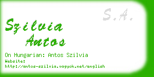 szilvia antos business card